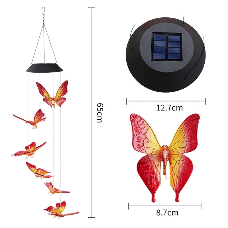 Tuch-much Tuchmuch Decorative Hanging Solar Wind Chimes LED Color Changing Outdoor Indoor Waterproof Wind Mobile Lights for Balcony Garden Decor Great Gift Ideas  - Image 3