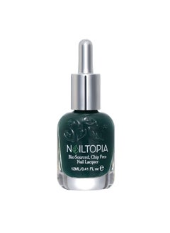 Nailtopia Plantbased Chip Free Nail Lacquer Non Toxic Biosourced Longlasting Strengthening Polish Forest Hills (Emerald Green) 0.41Oz  - Image 1