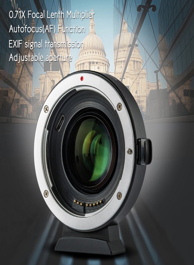 فيلتروكس حلقة محول عدسة Viltrox EF-EOS M2 للتركيز التلقائي، مُضاعِف البُعد البؤري 0.71X، ترقية USB بديلة لعدسات سلسلة Canon EF لكاميرات EOS EF-M بدون مرآة، متوافقة مع Canon EOS M/ M2/ M3/ M5/ M6/ M10/ M50/ M100 - Image 2