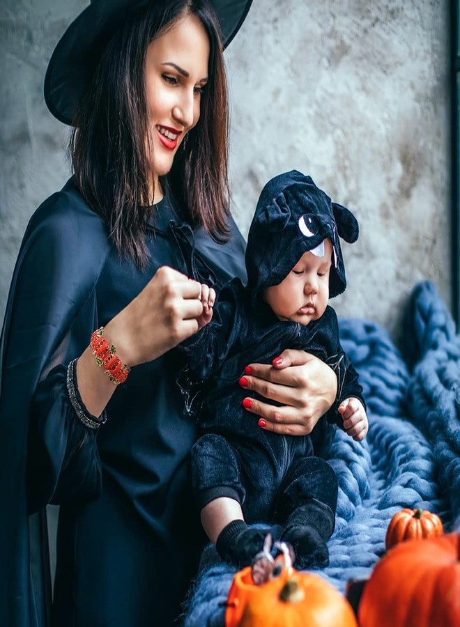 Madison Tyler Halloween Pumpkin Bracelet for Women | Stretch Bracelets Consisting of 8 Pumpkins with Red Crystal | Halloween Holiday Party Gifts - Image 2
