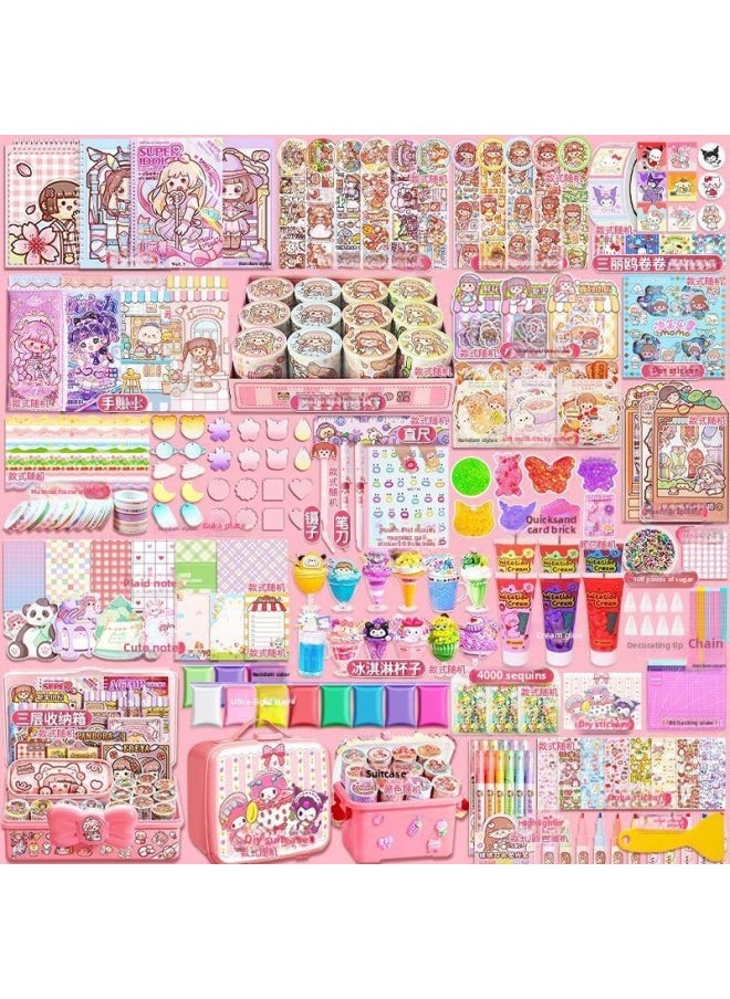 Small Potato Hand Account Sticker Tape Hand Account Book Suit Gift Box With Cheap Toy Girl Full Set Of Gift Bag-Specification:[collection Of Product Gift Packages]-Color:4812 Sets Of Hand Accounts + Mouth Monster Stickers And Free Diy Suitcase  - Image 5