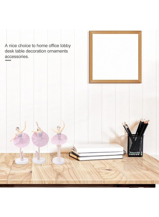 HY 3 Pcs Pink Dancing Ballerina Girl Figurine, Miniature Ballerina Girl Figure Collection Playset Doll Toy, Ballerina Girl Cake Topper, Ballerina Girl Plant Pot Craft Dollhouse Cake Decoration  - Image 4