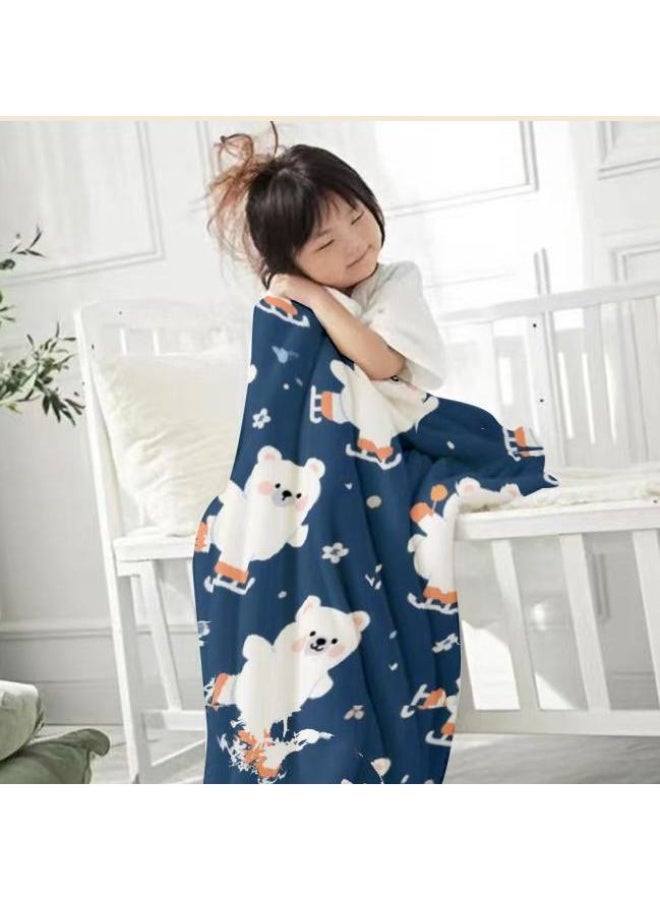 عام بطانية رقيقة من الفانيلا الكرتونية للأطفال والرضع (دافئة ومريحة، ومناسبة للنوم والألعاب) 70 سم * 100 سم - Image 2