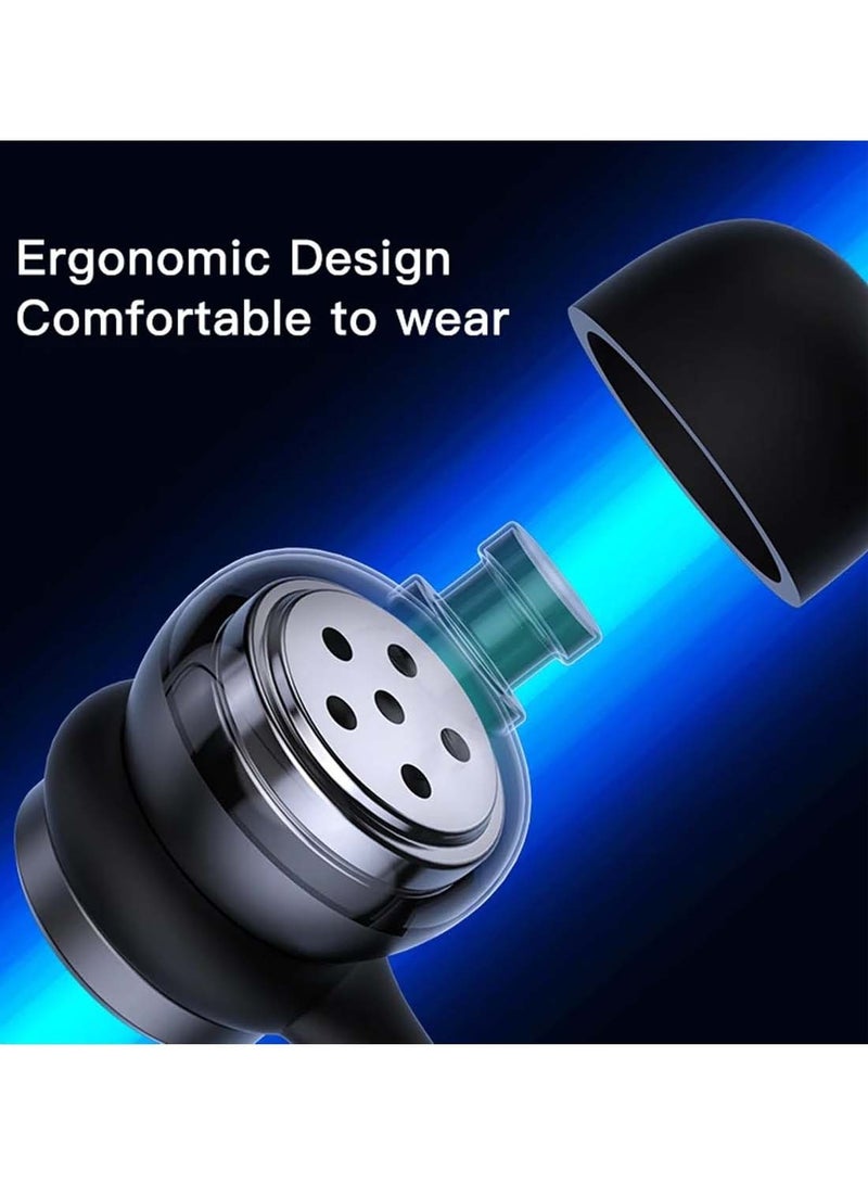 CHAPPELINE BL-07 Headphones Wireless Bluetooth Neckband Wireless Headsets for Sport Built-in Microphone, 100 H Playtime Semi-in-Ear Earbuds for Running, Workout, Gym - Black - Image 4