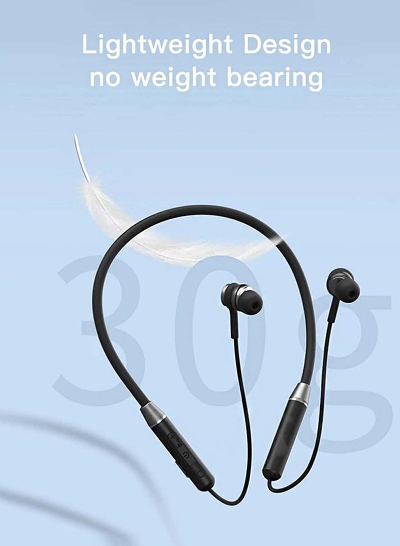 CHAPPELINE BL-07 Headphones Wireless Bluetooth Neckband Wireless Headsets for Sport Built-in Microphone, 100 H Playtime Semi-in-Ear Earbuds for Running, Workout, Gym - Black - Image 5
