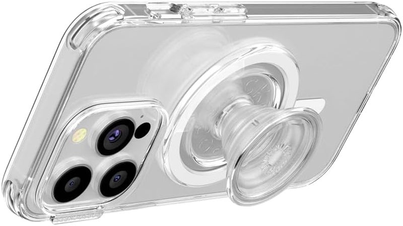 POPSOCKETS Phone Grip Compatible with MagSafe, Adapter Ring for MagSafe Included, Phone Holder, Wireless Charging Compatible - Clear - Image 1