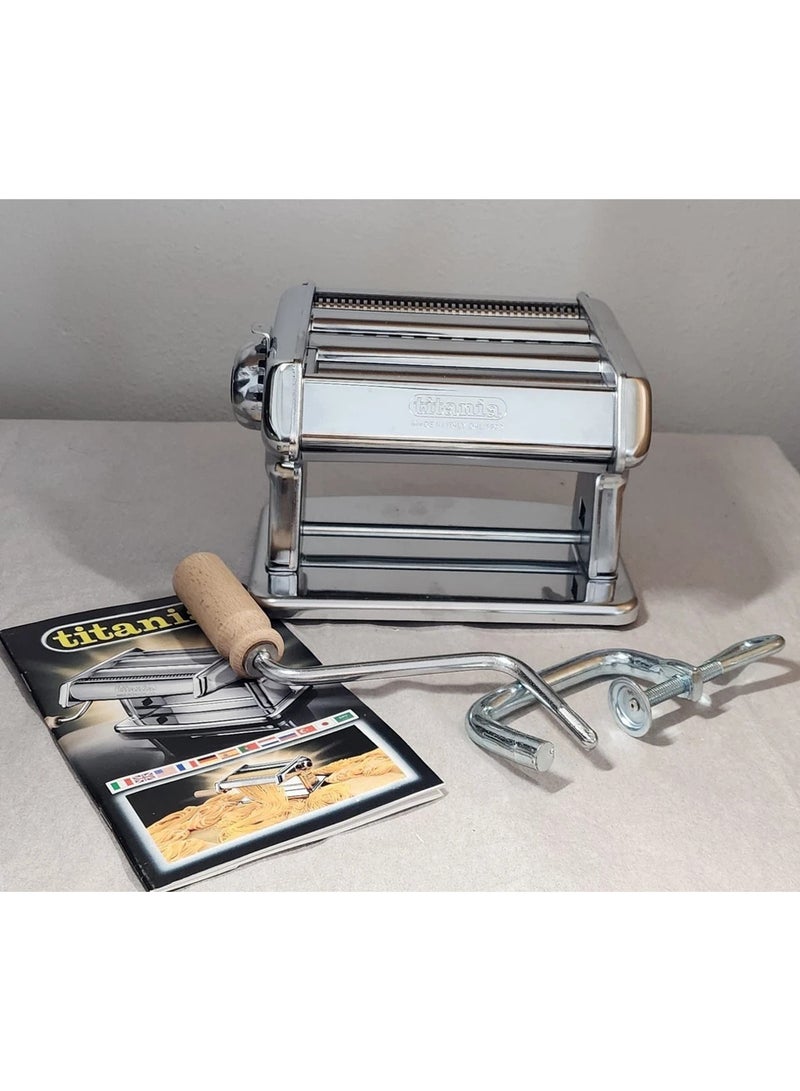 Bitoni Atlas 180" Italian Betoni Pasta Maker - Stainless Steel with 3 Rollers for Lasagna, Fettuccine, and Tavola - 1 Piece 8005782001766