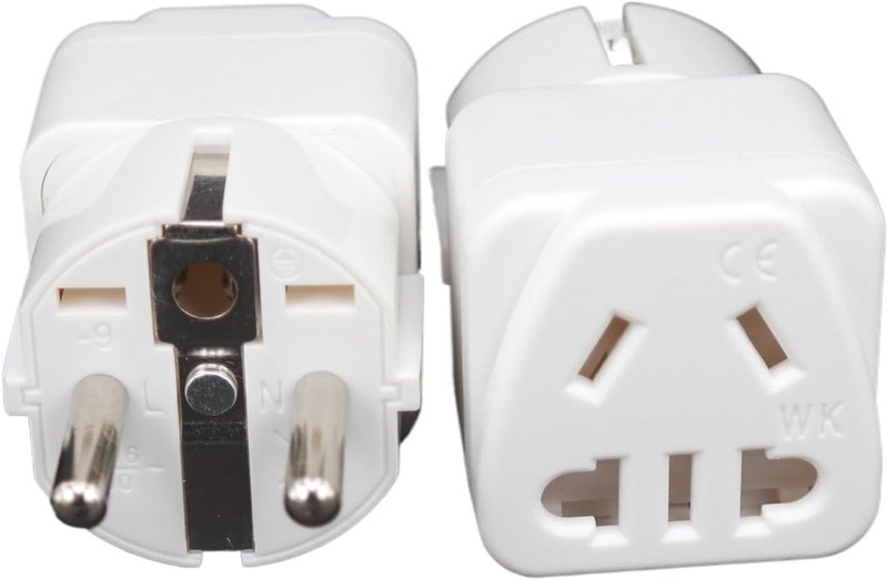 Power adapter, grounded plug - E/F type outlet(WK-9 white) - Image 1