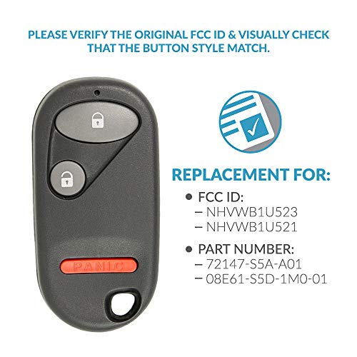 Keyless2Go Replacement for New Keyless Entry Remote Key Fob NHVWB1U523 or NHVWB1U521 - Image 4