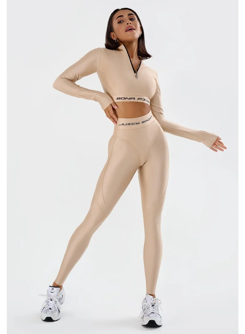 Bona Fide Juicy Nude Juicy Crop Long Sleeve Gym Top for Women for Women | Best Price UAE