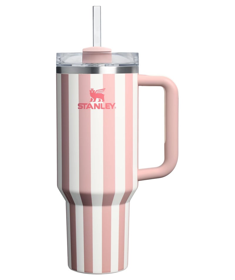 Stanley Stanley Quencher H2.0 Tumbler with Handle and Straw 40 oz | Flowstate 3-Position Lid | Cup Holder Compatible for Travel | Insulated Stainless Steel Cup | BPA-Free | Peach Whip Cabana Gloss - Image 1