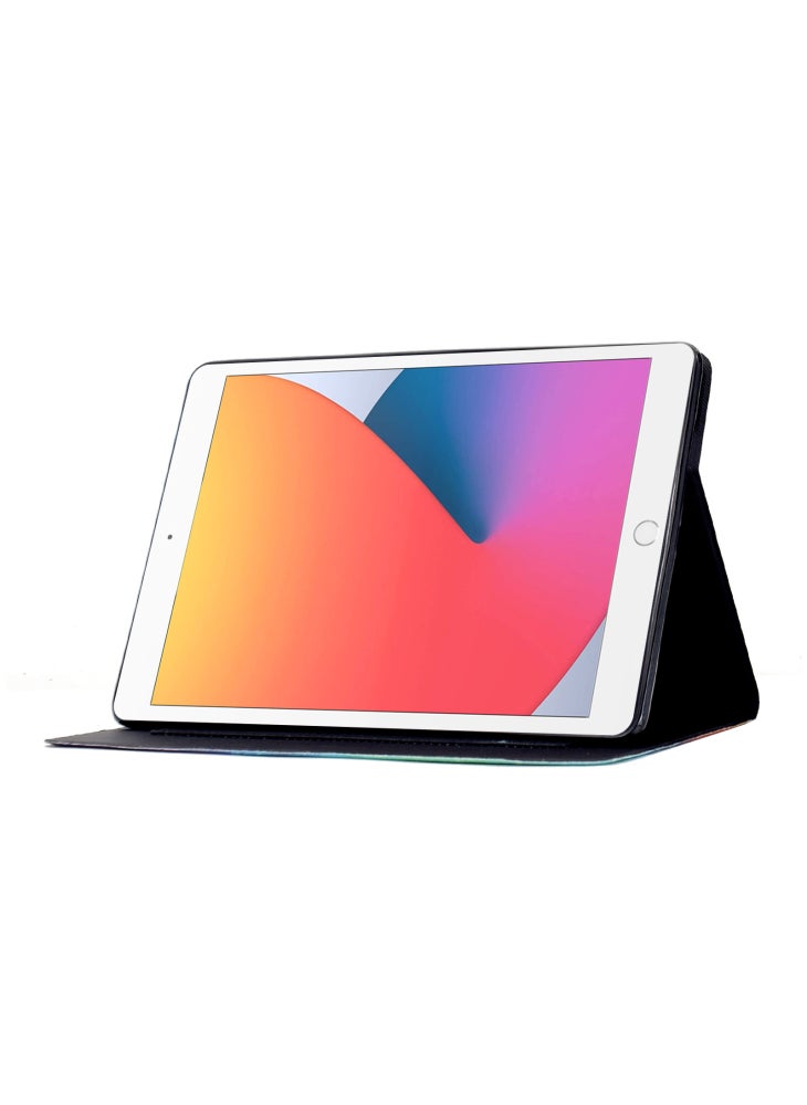 Leather Case for iPad 10.2 (2020)/(2019)/iPad Air 10.5 inch (2019) Pattern Paint Card Slots Stand Tablet Cover Auto Sleep/Wake - Fox in Flowers - Image 3