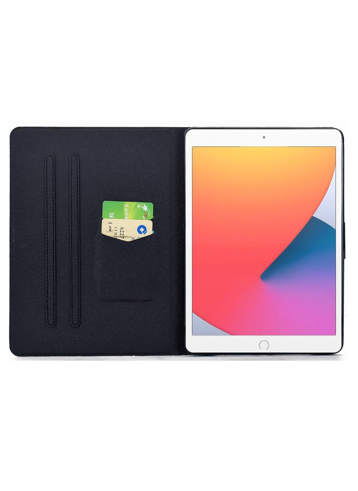 Leather Case for iPad 10.2 (2020)/(2019)/iPad Air 10.5 inch (2019) Pattern Paint Card Slots Stand Tablet Cover Auto Sleep/Wake - Fox in Flowers - Image 2