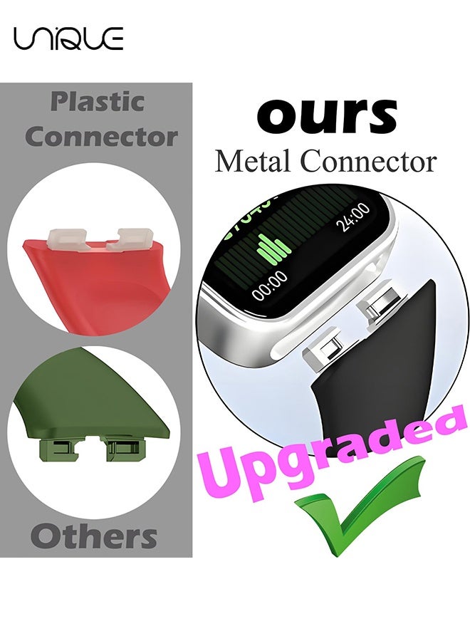 Unique 3 Pack Sport Straps Compatible for Huawei Band 8/9/10 Straps Replacement with Pin-and-Tuck Closure Fits Perfectly for Huawei Wristband Band 10/9/8 Smartwatch, Band Change with Metal Connecting Adapters - Women Men Watch Straps - Soft Silicone Strap Replacement Watchbands - Black/White/Purple - Image 3