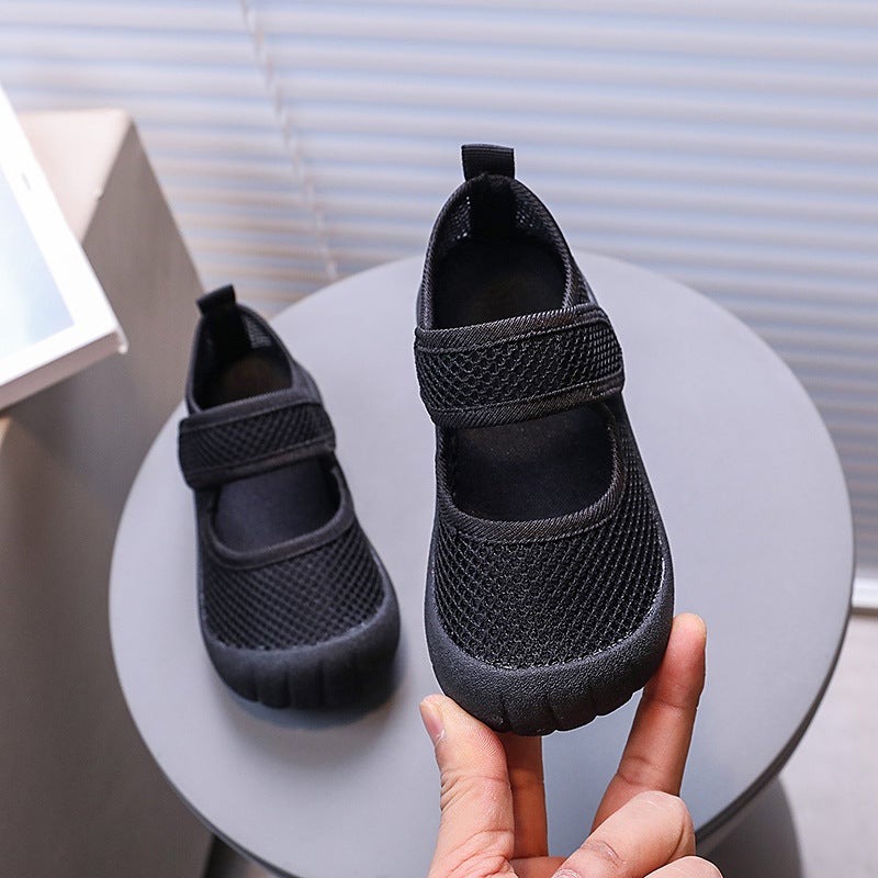 Hollow Breathable Mesh Shoes Boys Baotou Anti-Kick Leakage Mesh Shoes Girls Solid Color Beach Shoes - Image 3