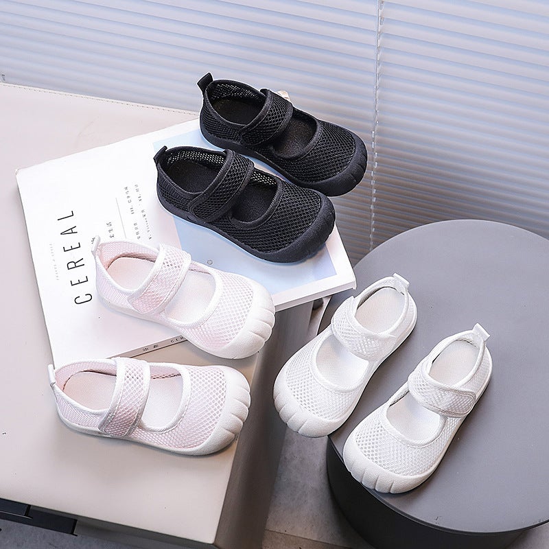 Hollow Breathable Mesh Shoes Boys Baotou Anti-Kick Leakage Mesh Shoes Girls Solid Color Beach Shoes - Image 2