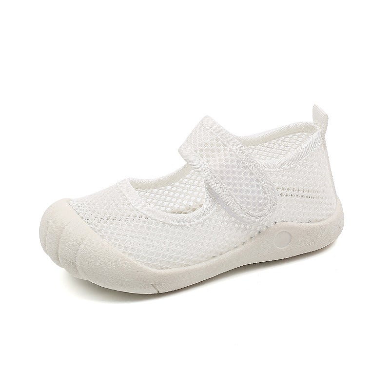 Hollow Breathable Mesh Shoes Boys Baotou Anti-Kick Leakage Mesh Shoes Girls Solid Color Beach Shoes - Image 1