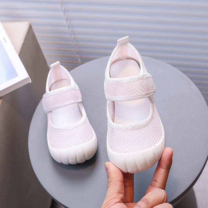 Hollow Breathable Mesh Shoes Boys Baotou Anti-Kick Leakage Mesh Shoes Girls Solid Color Beach Shoes - Image 4