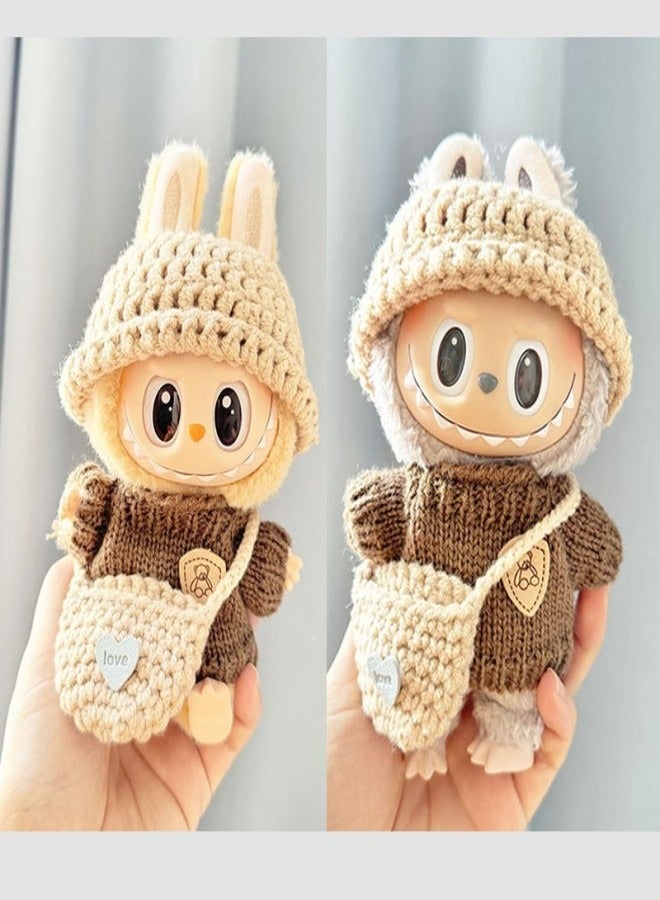 Labubu Doll Clothes Set for 17cm Hanging Plush Figures, Interchangeable Outfits for First and Second Generation Vinyl Collectible Dolls, Durable and Stylish Accessories for Creative Play - Image 4