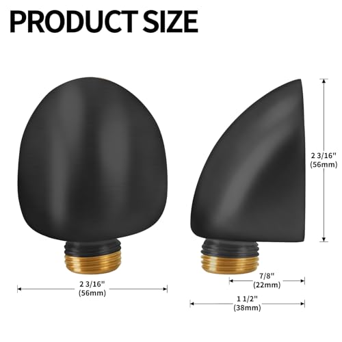 DEHEHUIY 50560BL Wall Supply Elbow For Hand Shower Elbow AdapterWater Supply Elbow For Hand ShowerWallMount Supply Wall Elbow For Hand Held Shower Elbow AdapterMatte Black - Image 3