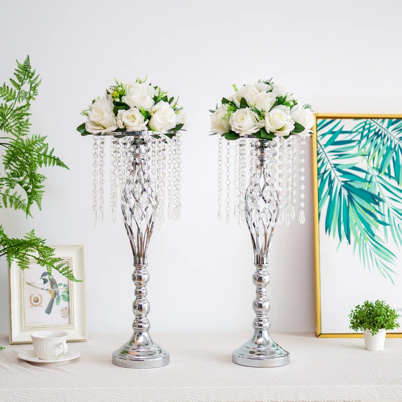 Inweder Wedding Flower Balls for Centerpieces - 2 Pcs Artificial Flower Ball Arrangement Bouquet  Fake Flowers Rose Balls for Weddings  Birthday Party  Valentine's Day  Home Decor  White - Image 3