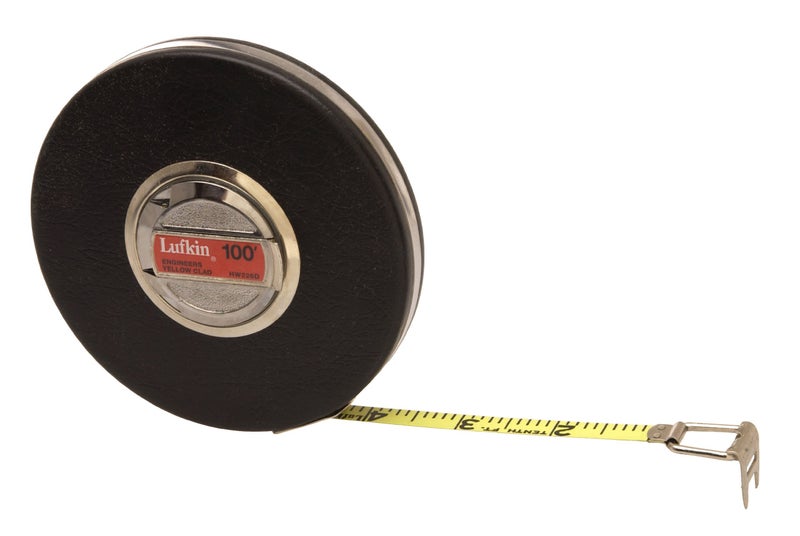 Lufkin Crescent  3/8" x 100' BannerÂ® Engineer's Yellow Clad Tape Measure - HW226D - Image 1