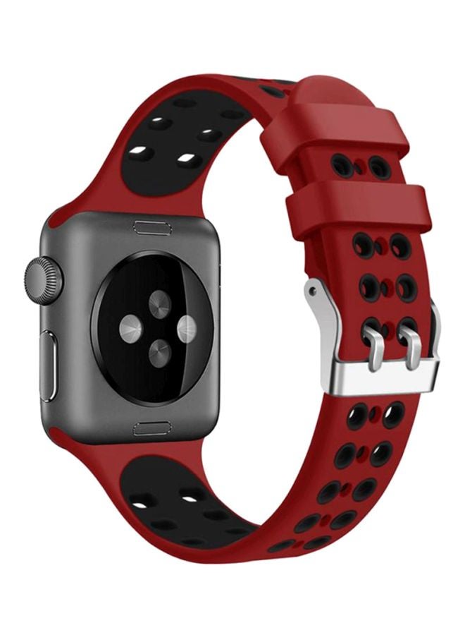 Loquat Replacement Band For Apple Watch Series 1/2/3/4 38mm Red/Black - Image 2