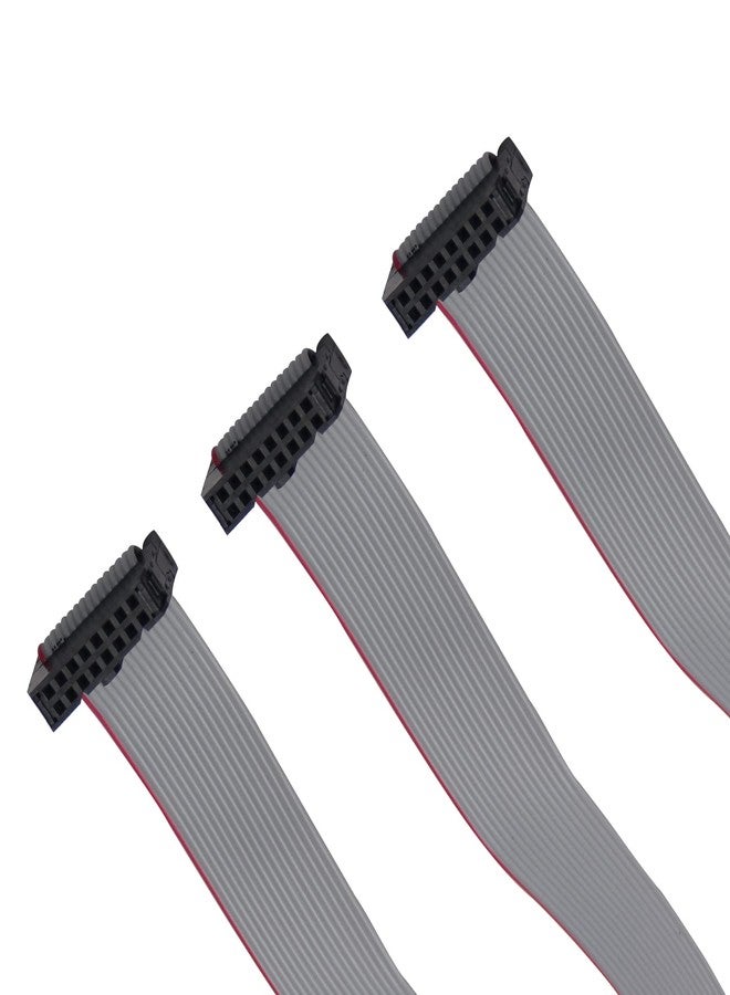 Fielect 2pcs IDC 16 Pin Connector Gray Wire Flat Ribbon Cable Connector Length 30cm 2.54mm Pitch - Image 5