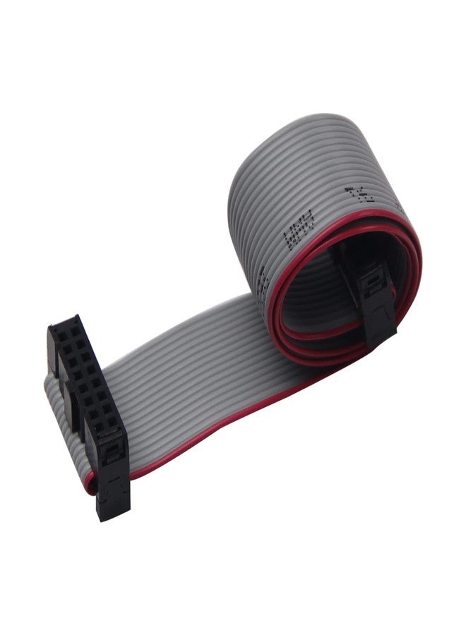 Fielect 2pcs IDC 16 Pin Connector Gray Wire Flat Ribbon Cable Connector Length 30cm 2.54mm Pitch - Image 1