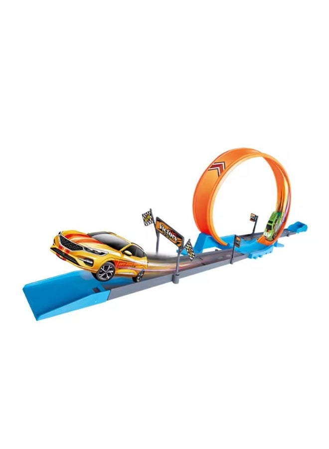 Toy Box Sliding Kids Toy Plastic Loop Pull Back Race Track Car Toy with 3pcs Car  - Image 1