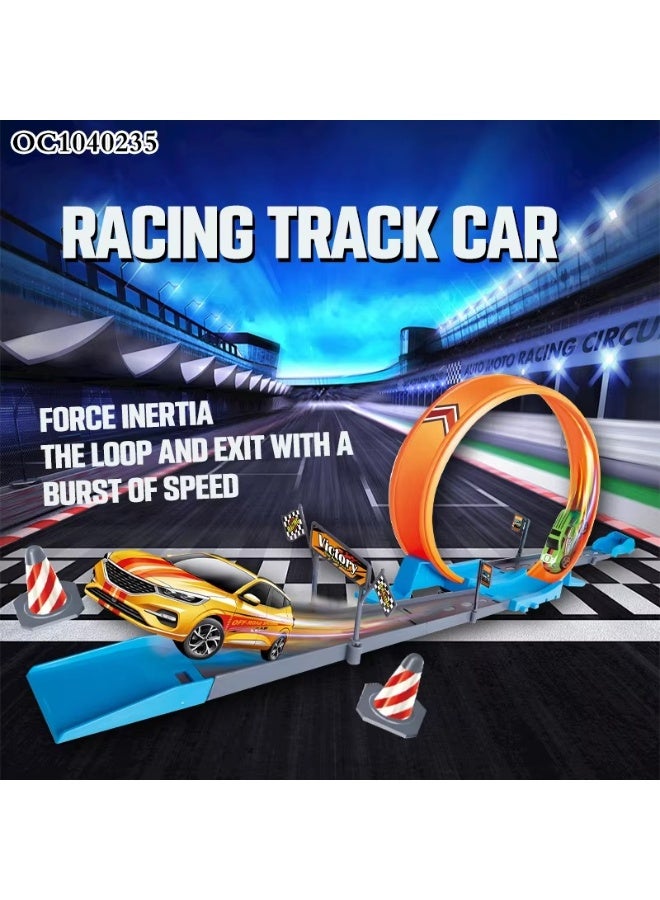 Toy Box Sliding Kids Toy Plastic Loop Pull Back Race Track Car Toy with 3pcs Car  - Image 2