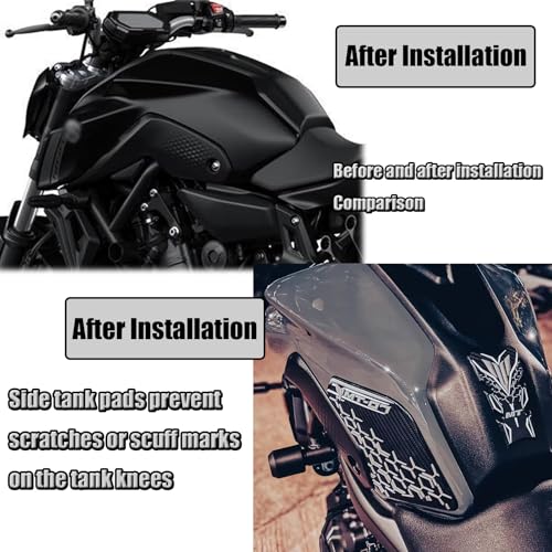 MAORANG for MT-07 MT07 2024 Waterproof Pad Rubber Sticker 3D Embossed Rubber Fuel Tank Pad Fuel Tank Knee Pad Sticker mt-07 2020-2024 Motorcycle Accessories (Gray) - Image 4