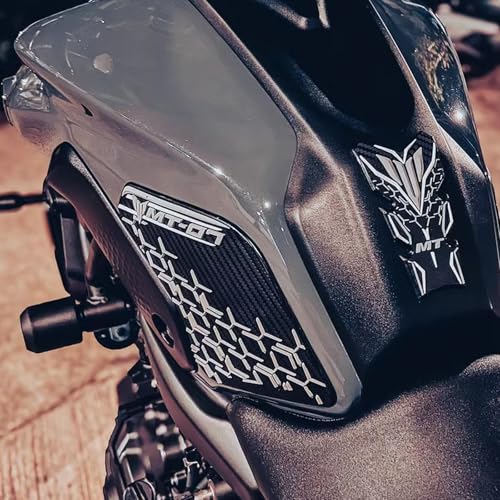 MAORANG for MT-07 MT07 2024 Waterproof Pad Rubber Sticker 3D Embossed Rubber Fuel Tank Pad Fuel Tank Knee Pad Sticker mt-07 2020-2024 Motorcycle Accessories (Gray) - Image 3