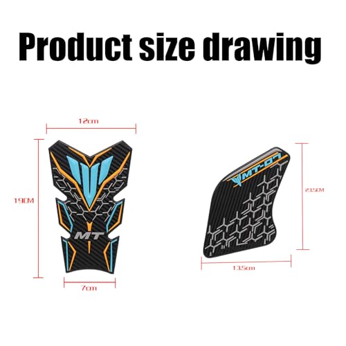 MAORANG for MT-07 MT07 2024 Waterproof Pad Rubber Sticker 3D Embossed Rubber Fuel Tank Pad Fuel Tank Knee Pad Sticker mt-07 2020-2024 Motorcycle Accessories (Gray) - Image 5