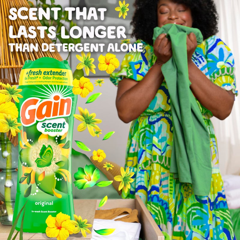 Gain In-Wash Laundry Scent Booster, Original Scent, 12.2 OZ, Fresh Extender + Odor Protection - Image 4