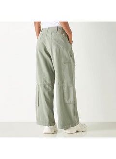 Lee Cooper Lee Cooper Solid Wide Leg Jeans with Buckled Belt  - Image 3
