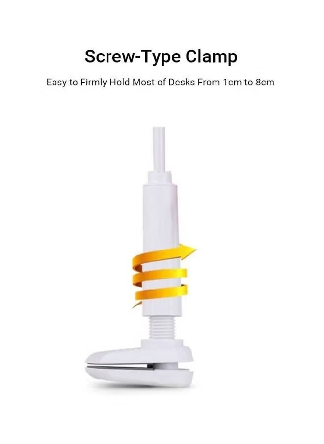 Raxoom Flexible Gooseneck Tablet & Phone Holder Stand â€“ 360Â° Adjustable Mount for Bed, Desk, Kitchen â€“ Universal Clip Holder for Smartphones, iPads, Tablets (4.7"â€“12.9") â€“ Sturdy Clamp Base â€“ Hands-Free Viewing â€“ White - Image 2