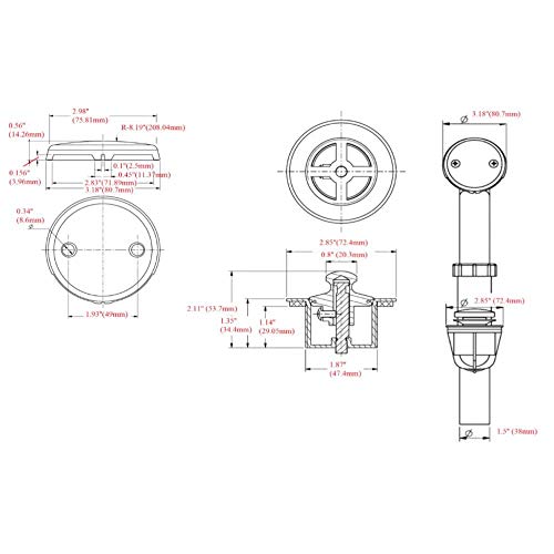 Design House 522359 Lift & Turn Bath Drain Kit, Brushed Bronze - Image 3