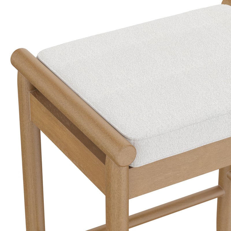 Nathan James Kirsten Scandinavian Backless Wooden Bar Stool, Boucle Bar Stool with Tapered Solid Wood Legs, Boucle/Light Brown - Image 5