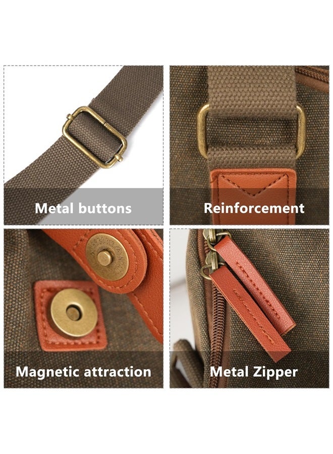 Cwatcun Small Camera Bag Compact Canvas Camera Messenger Bag, Digital Camera Shoulder Case, Travel Photography Bag for Canon, Nikon, Sony, Fuji DSLR/SLR/Mirrorless Cameras, Lens and Accessories - Image 5