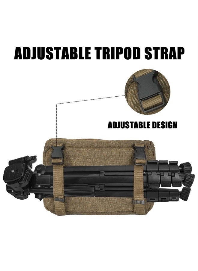 Cwatcun Small Camera Bag Compact Canvas Camera Messenger Bag, Digital Camera Shoulder Case, Travel Photography Bag for Canon, Nikon, Sony, Fuji DSLR/SLR/Mirrorless Cameras, Lens and Accessories - Image 3