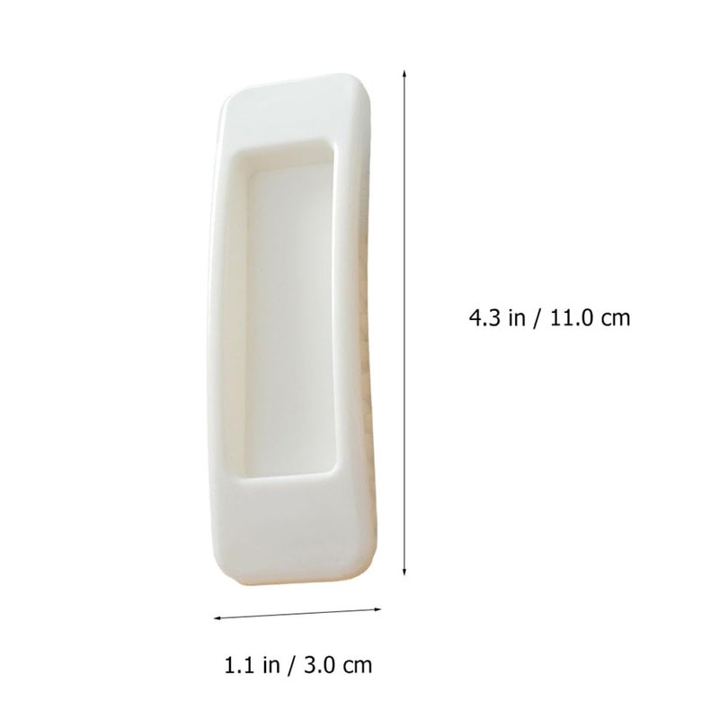 White Plastic Sticky Pull Handles For Doors Cabinets Drawers 6 Pieces 3 Pairs - Image 3