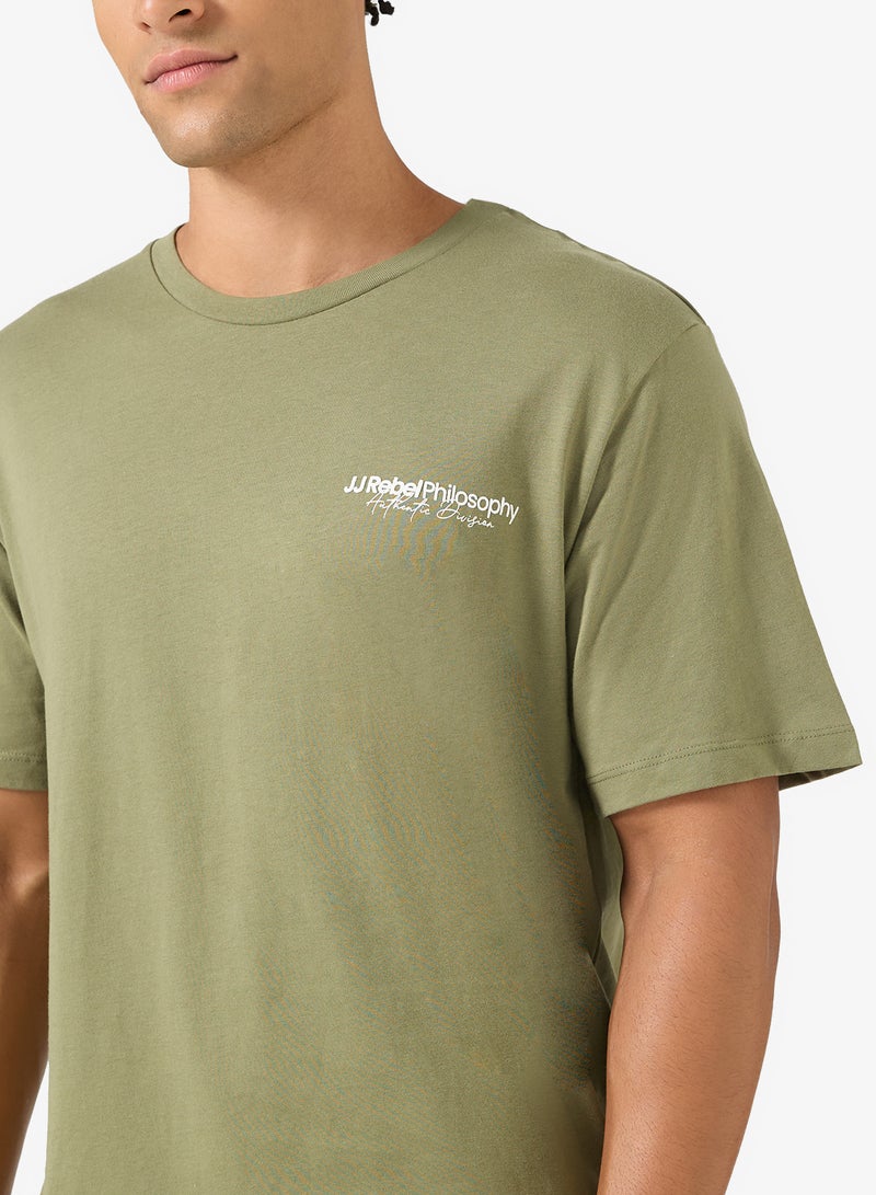 JJ Rebel Text Print Regular Fit Crew Neck T-Shirt - Image 3