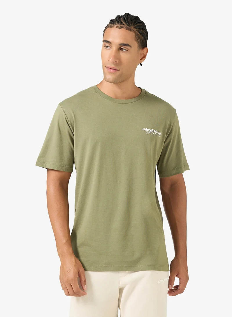 JJ Rebel Text Print Regular Fit Crew Neck T-Shirt