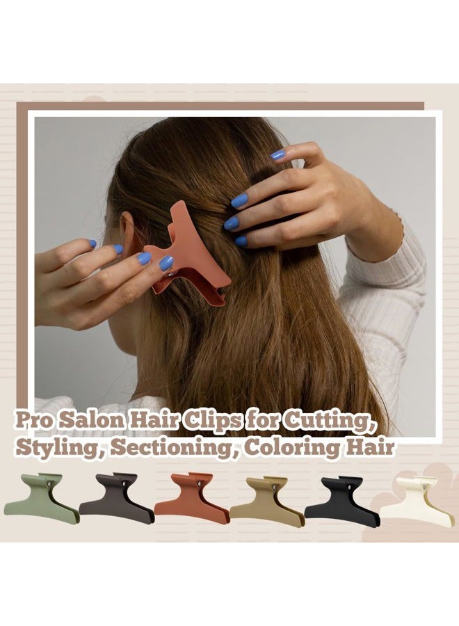 Batiyeer 12 Pcs Butterfly Hair Clips for Styling Sectioning Hair Clips for Women Butterfly Clamps Non Slip Claw Salon Section for Cutting Styling Coloring Thick Thin(Morandi Color) - Image 4