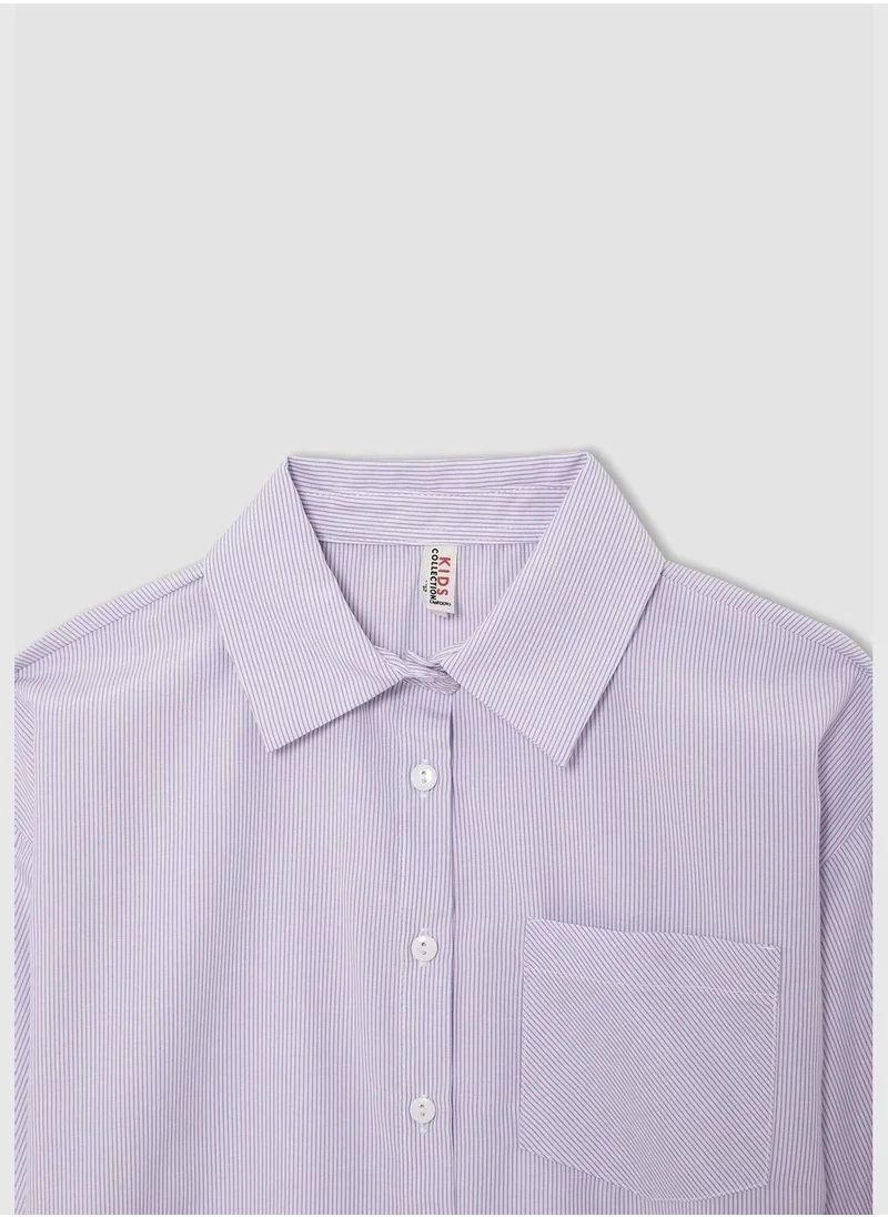 DeFacto Relax Fit Long Sleeve Poplin Shirt