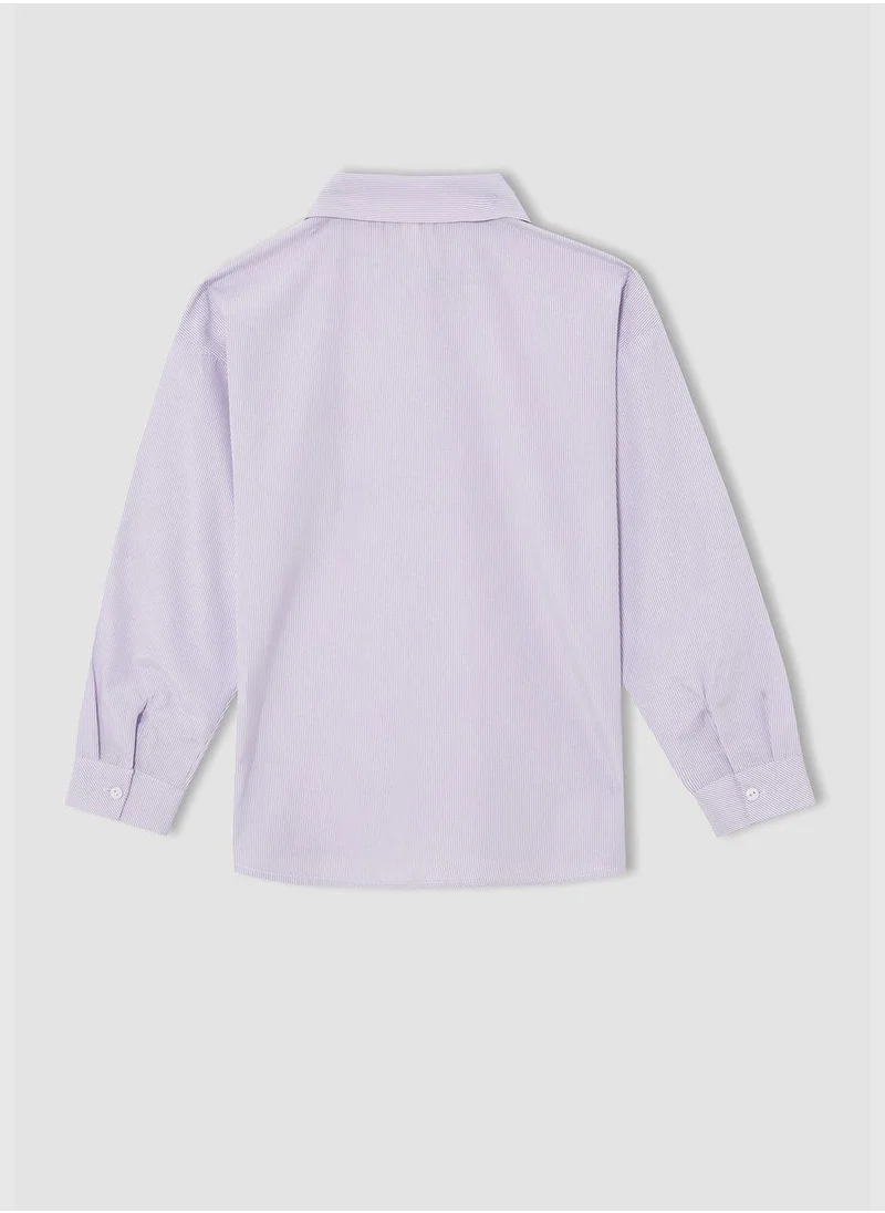 DeFacto Relax Fit Long Sleeve Poplin Shirt