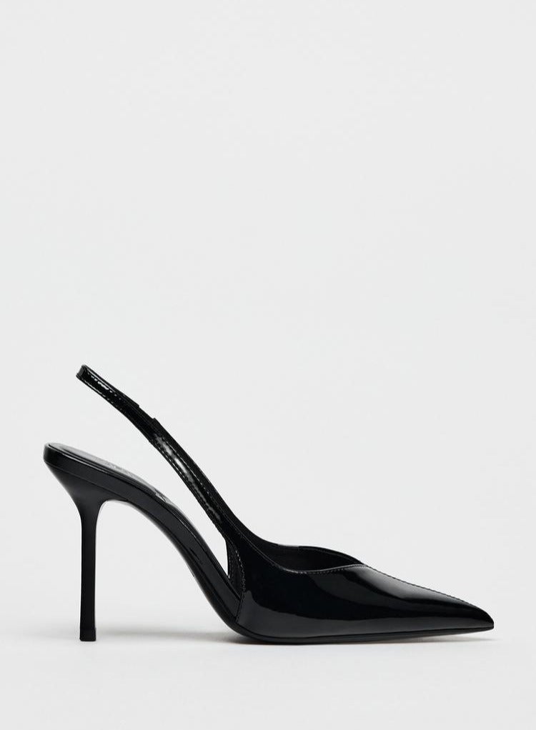 Zara Patent effect slingback shoes
