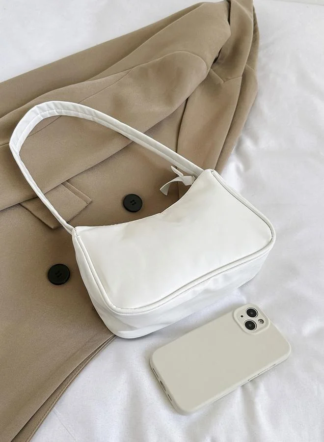 Take Two White Solid Shoulder Bag