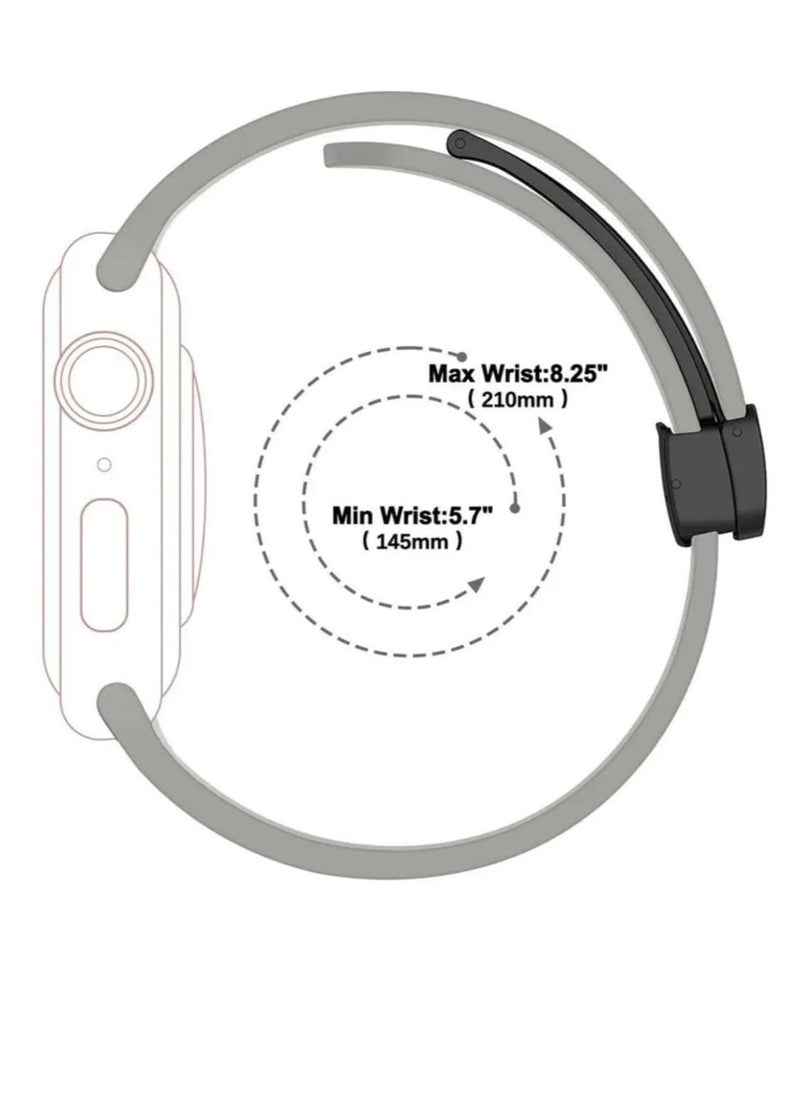 Generic - Apple Watch strap with magnetic closure  size 45  white color - Image 1